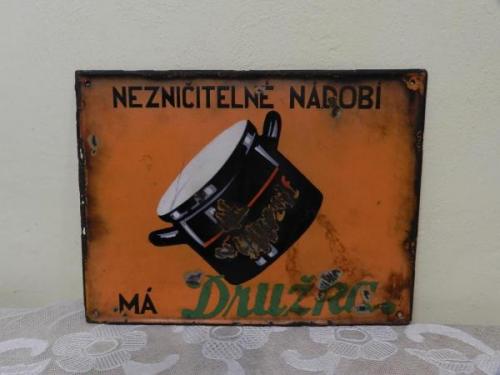 Reklamní smaltovaná cedule Nezničitelné Nádobí Reklamní smaltovaná cedule Nezničitelné Nádobí