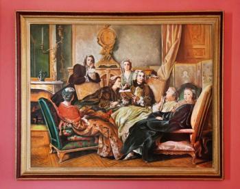 Zámecký interiér sign. P. Matthijs 1954 Zámecký interiér sign. P. Matthijs 1954