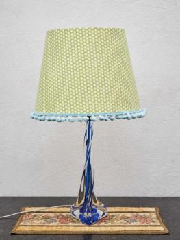 Křišťálová lampa Val Saint Lambert modrá Křišťálová lampa Val Saint Lambert modrá
