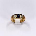 Zlatý prsten se safírem a brilianty, Vídeň, 1900 Zlatý prsten se safírem a brilianty, Vídeň, 1900