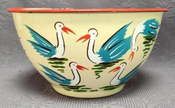 Smaltovaná miska - Labutě  Smaltovaná miska - Labutě