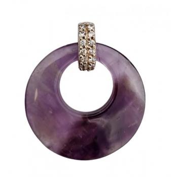 STŘÍBRNÝ PŘÍVĚSEK AMETYSTOVÝ DONUT STŘÍBRNÝ PŘÍVĚSEK AMETYSTOVÝ DONUT