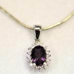 Stříbrná ametystová souprava - přívěsek a prsten Stříbrná ametystová souprava - přívěsek a prsten