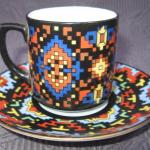 Šálek s podšálkem ve stylu Art deco, zn. Karlsbad  Šálek s podšálkem ve stylu Art deco, zn. Karlsbad