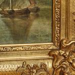 Klidná vodní krajina s plachetnicemi Signováno Klidná vodní krajina s plachetnicemi Signováno