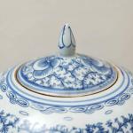 Čínské párové zásobnice s víky, kobaltová podglazu Čínské párové zásobnice s víky, kobaltová podglazu