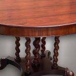 Jídelní oválný stůl s tordovanými sloupky a lvími tlapami, mahagon, 1870 Jídelní oválný stůl s tordovanými sloupky a lvími tlapami, mahagon, 1870