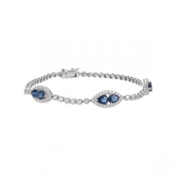 Luxusní náramek s přírodními diamanty a safíry Luxusní náramek s přírodními diamanty a safíry