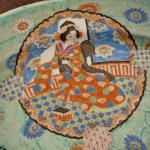 Japonský ručně malovaný porcelánový talíř, Kutani Japonský ručně malovaný porcelánový talíř, Kutani