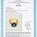 Zlatý prsten s přírodním diamantem a safíry Zlatý prsten s přírodním diamantem a safíry
