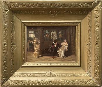 Důvěrná rozprava v zámeckém interiéru Důvěrná rozprava v zámeckém interiéru