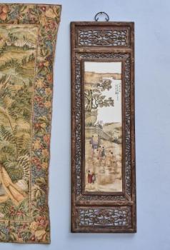 Čínský porcelánový panel s malbou dětí Čínský porcelánový panel s malbou dětí