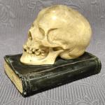 Těžítko : Lebka na knize Těžítko : Lebka na knize