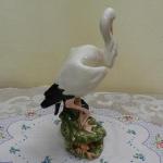 Malovaná keramická soška čápa Malovaná keramická soška čápa