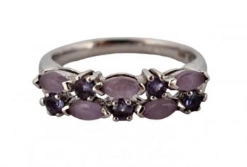 STŘÍBRNÝ PRSTEN S TANZANITEM A LEVAND. JADEITEM STŘÍBRNÝ PRSTEN S TANZANITEM A LEVAND. JADEITEM