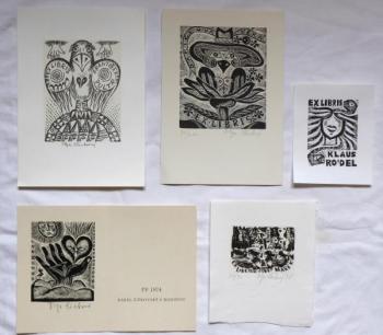 Olga Čechová - Čtyři ex libris, PF 1974 Olga Čechová - Čtyři ex libris, PF 1974