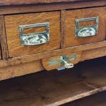 Roletový registr, 1920s, dub, mosaz Roletový registr, 1920s, dub, mosaz