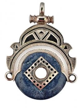 Stříbrný přívěsek s modrým avanturínem Tuarégů Stříbrný přívěsek s modrým avanturínem Tuarégů