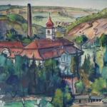 František Viktor Mokrý - Pohled na městečko František Viktor Mokrý - Pohled na městečko