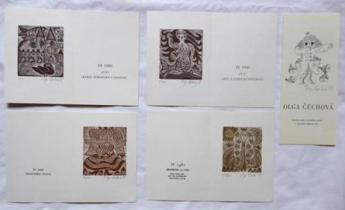 Olga Čechová - 4 x PF 1980, Kroužek přátel výtvarn Olga Čechová - 4 x PF 1980, Kroužek přátel výtvarn