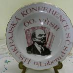 Keramický dekorační talíř, Lenin, 60. VŘSR Keramický dekorační talíř, Lenin, 60. VŘSR