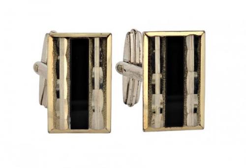 Stříbrné manžetové knoflíčky s onyxem Stříbrné manžetové knoflíčky s onyxem