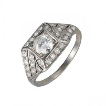 Zlatý prsten s diamanty Art Deco Zlatý prsten s diamanty Art Deco