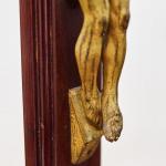 Starožitný stolní krucifix z masivního mahagonu Starožitný stolní krucifix z masivního mahagonu