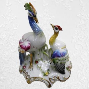 Ručně malovaná soška, pávi - Plavno, Německo Ručně malovaná soška, pávi - Plavno, Německo