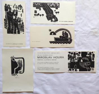 Miroslav Houra - PF 1976, 2 x PF 1979, Ex libris,  Miroslav Houra - PF 1976, 2 x PF 1979, Ex libris,