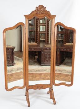 Starožitné zrcadlo Psyche třídílné Rokokové Starožitné zrcadlo Psyche třídílné Rokokové