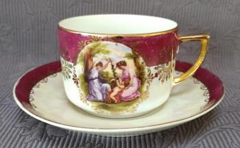 Šálek s podšálkem I., karlovarský porcelán  Šálek s podšálkem I., karlovarský porcelán