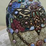 Zdobená váza s kabošony - Amphora Teplice Zdobená váza s kabošony - Amphora Teplice