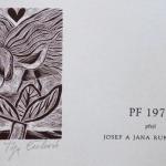 Olga Čechová - 2 x PF 1976, 2 x Ex libris, Pozvánk Olga Čechová - 2 x PF 1976, 2 x Ex libris, Pozvánk