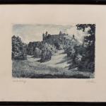 Pohled na zámek s hradbami Pohled na zámek s hradbami