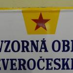 Stará reklamní smaltovaná cedule Vzorná Obec 1962 Stará reklamní smaltovaná cedule Vzorná Obec 1962