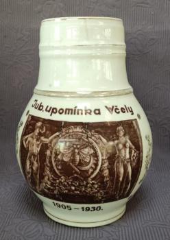 Džbán - Jubilejní upomínka Včely 1905 -1930  Džbán - Jubilejní upomínka Včely 1905 -1930