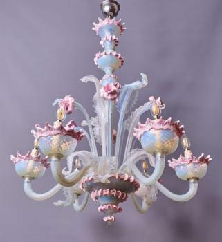 Šestiramenný benátský lustr Murano Šestiramenný benátský lustr Murano