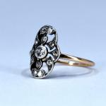 Zlatý art deco prsten s brilianty Zlatý art deco prsten s brilianty