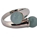 Stříbrný extravagantní prsten s akvamaríny Stříbrný extravagantní prsten s akvamaríny