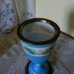 Malovaná petrolejová lampa v mosazné montáži Malovaná petrolejová lampa v mosazné montáži