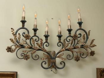 Florální nástěnná lampa na 6 žárovek Florální nástěnná lampa na 6 žárovek