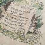 Akvarel + fotografie, sign. Laupy, dat. 1955  Akvarel + fotografie, sign. Laupy, dat. 1955