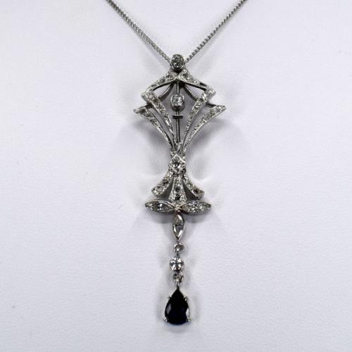 Au 585/1000/ 8,15 g, safír, diamanty 0,80 ct Au 585/1000/ 8,15 g, safír, diamanty 0,80 ct