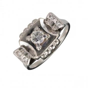 Zlatý prsten s přírodními diamanty Art Deco Zlatý prsten s přírodními diamanty Art Deco