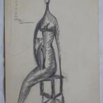 Jindřich Wielgus - Sedící akt s kočkou Jindřich Wielgus - Sedící akt s kočkou