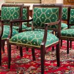 Zrestaurovaný komplet 6 židlí a 2 křesílek – Empír Zrestaurovaný komplet 6 židlí a 2 křesílek – Empír