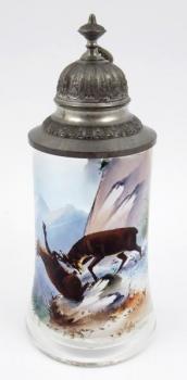 Korbel se soubojem kamzíků na skále Korbel se soubojem kamzíků na skále