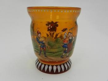 Ručně malovaná oranžová sklenice Ručně malovaná oranžová sklenice