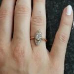 Starožitný zlatý prsten s přírodními diamanty Starožitný zlatý prsten s přírodními diamanty